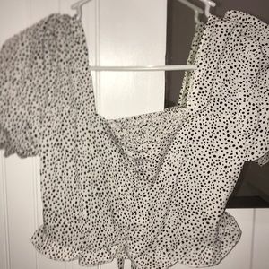 Dalmatian Ruffled Crop Top